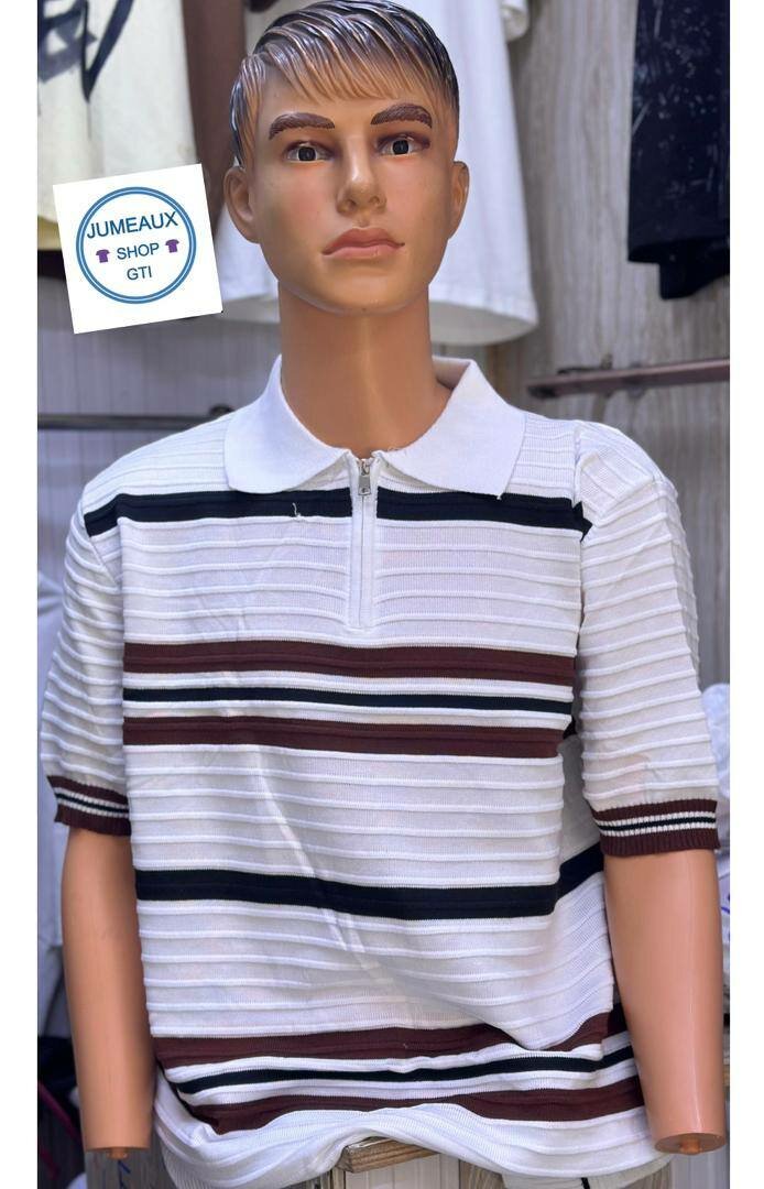 Polo homme rayé élégant
