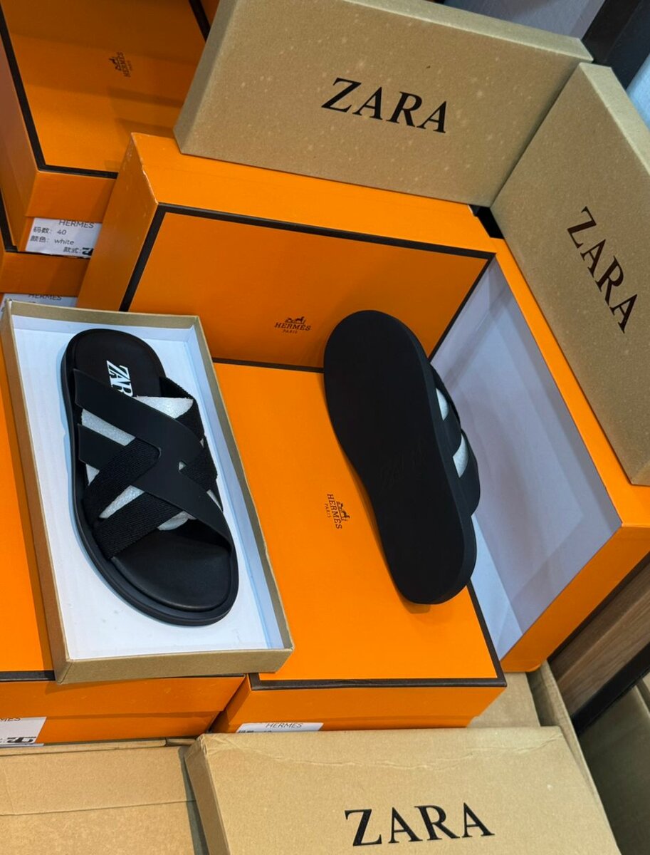 Sandales en cuir marron homme