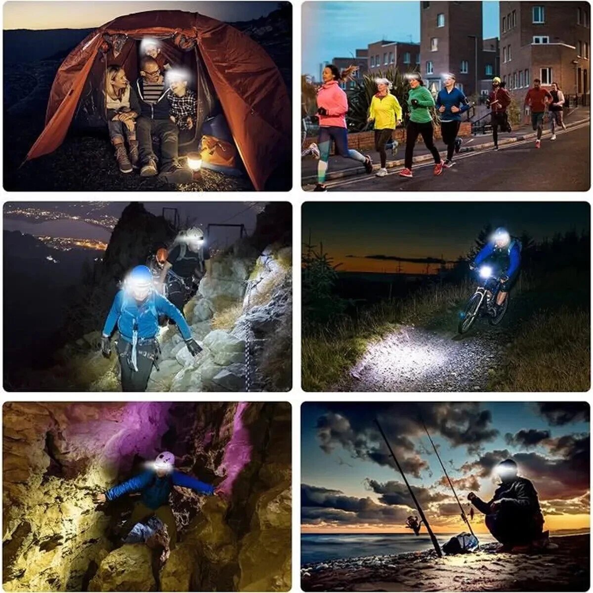 Lampe frontale LED rechargeable