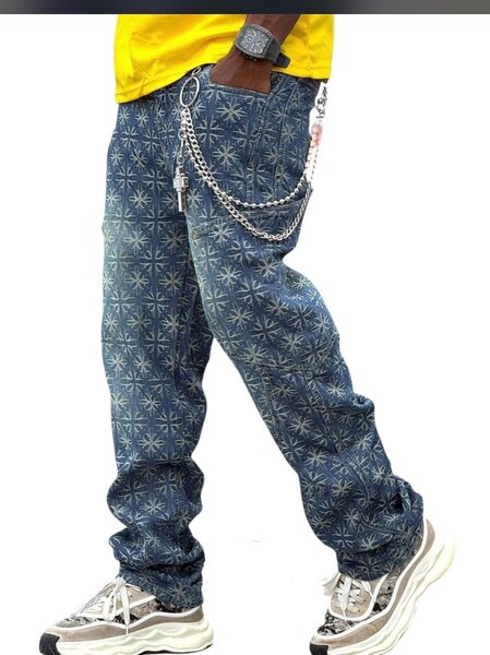 Jean oversize imprimé mode