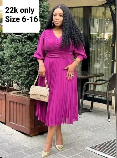 Women's Pleated Pink Dress