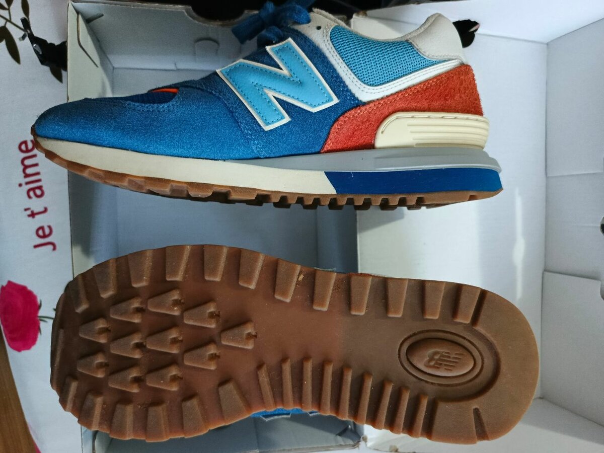 Baskets rétro bleu-orange homme