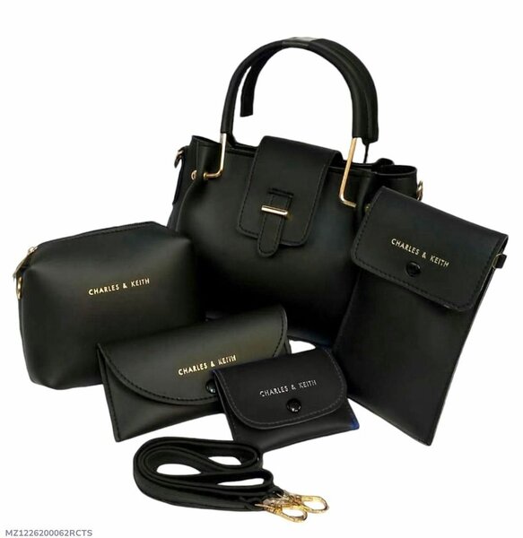 Charles & Keith Women's PU Leather Plain Hand Bags