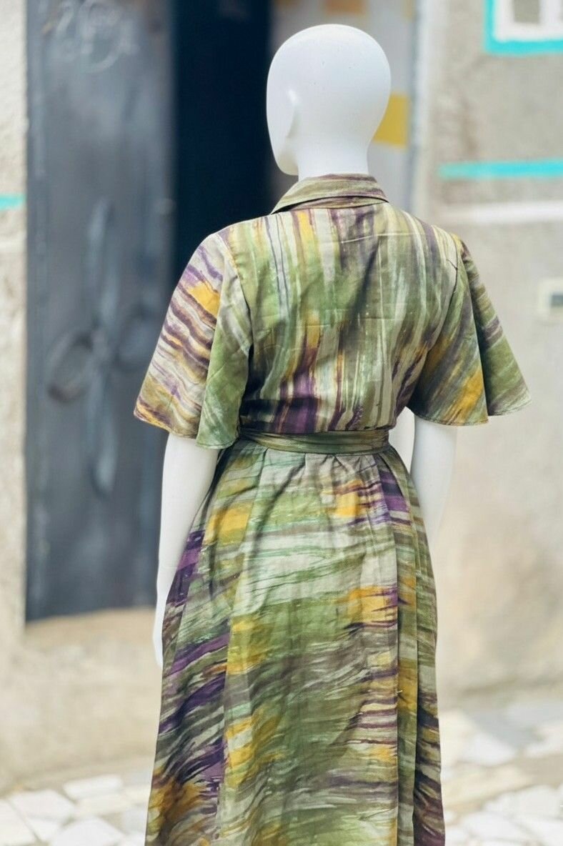 Robe Chemisier Décor Tie-Dye