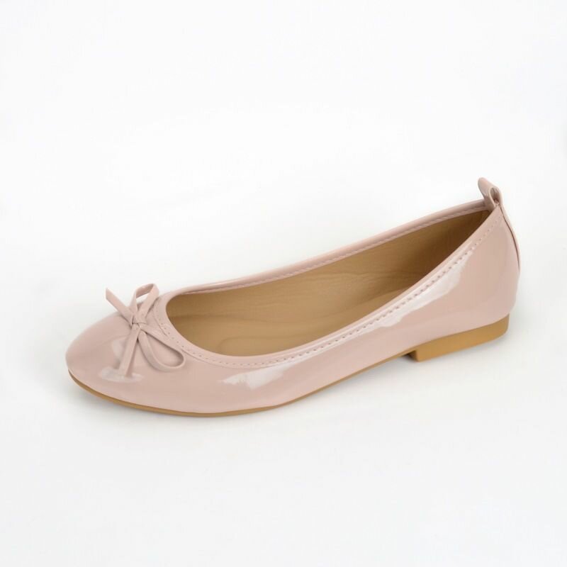 Soft leather thick heel flat shoes