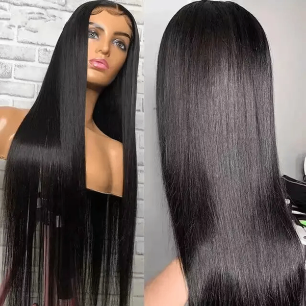 Perruque lisse noire élégante