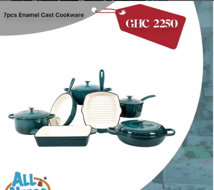 7pcs Enamel Cast Iron Cookware