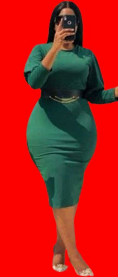 High quality and elegant women's dress green