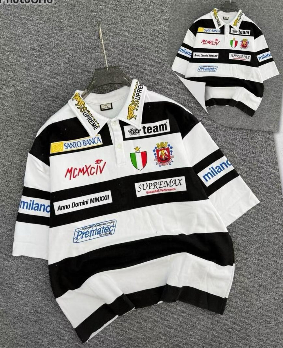 Polo oversize à rayures colorées