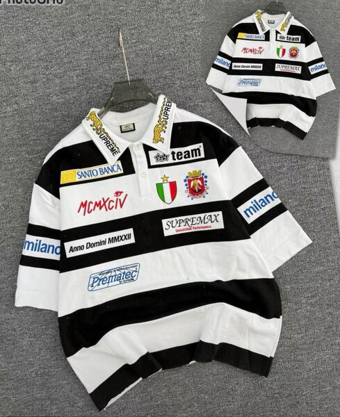 Polo oversize à rayures colorées