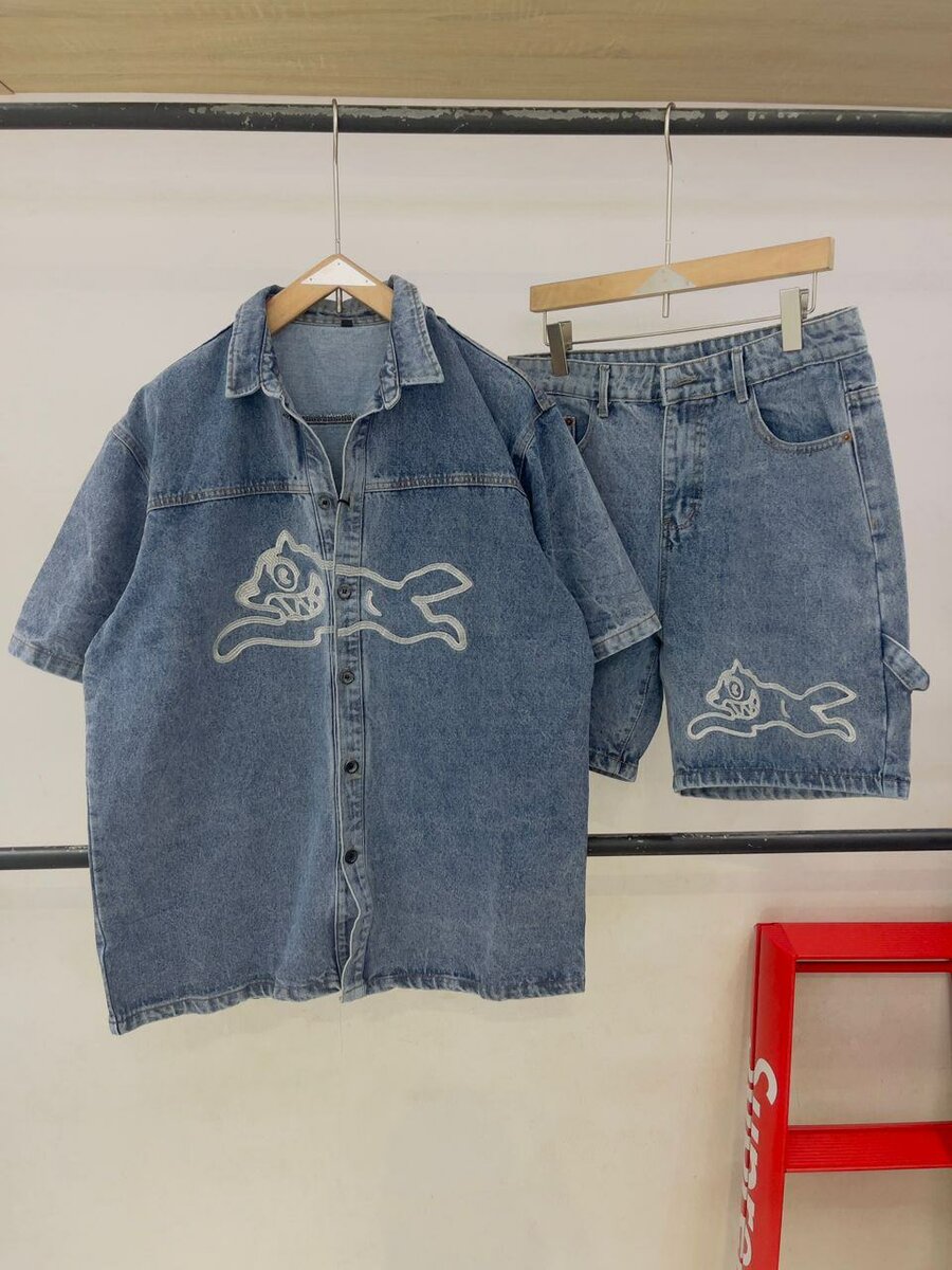 Solid Jeans top and down shorts