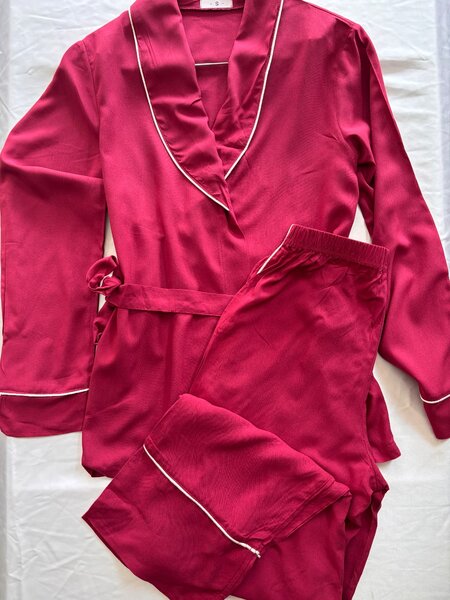 Pyjama en viscose femme rouge
