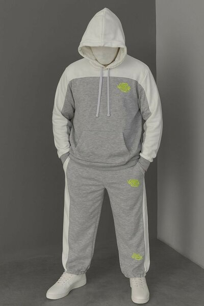 Survêtement gris et blanc