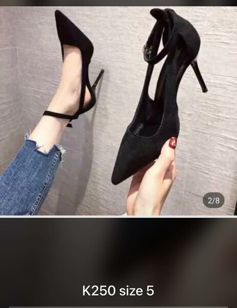 Black stiletto pumps