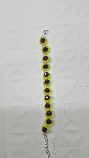 Bracelet tournesol perlé