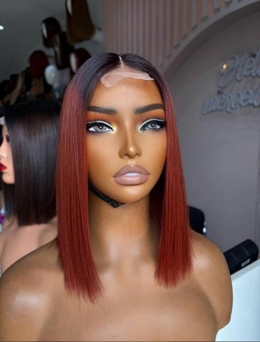 Perruque SDD marron et rouge