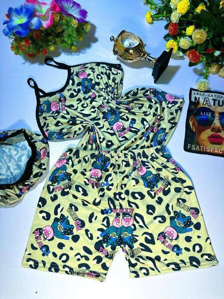 Pyjama d'été imprimé léopard