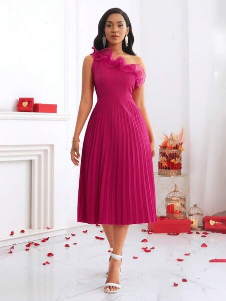 Pink pleated dress