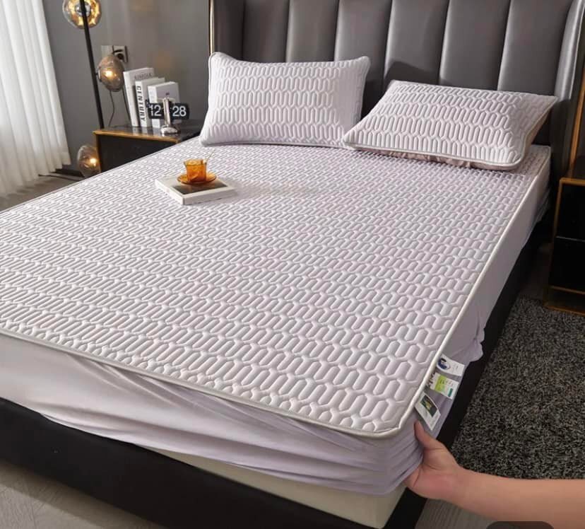 Bedroom set: waterproof mattress cover + 2pcs pillowcases