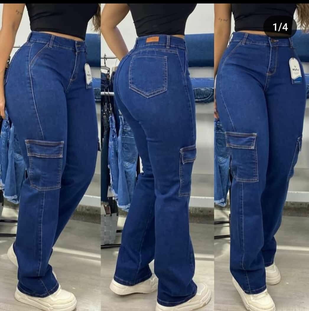 Pantalon jeans dame cargo