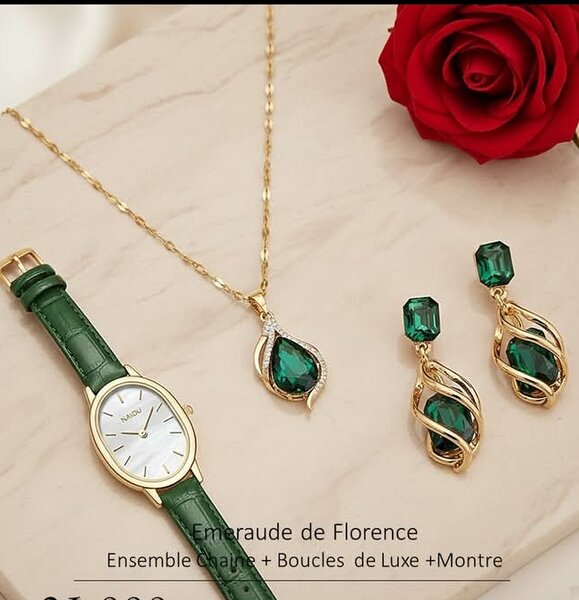 Ensemble Collier, Boucles Luxe et Montre