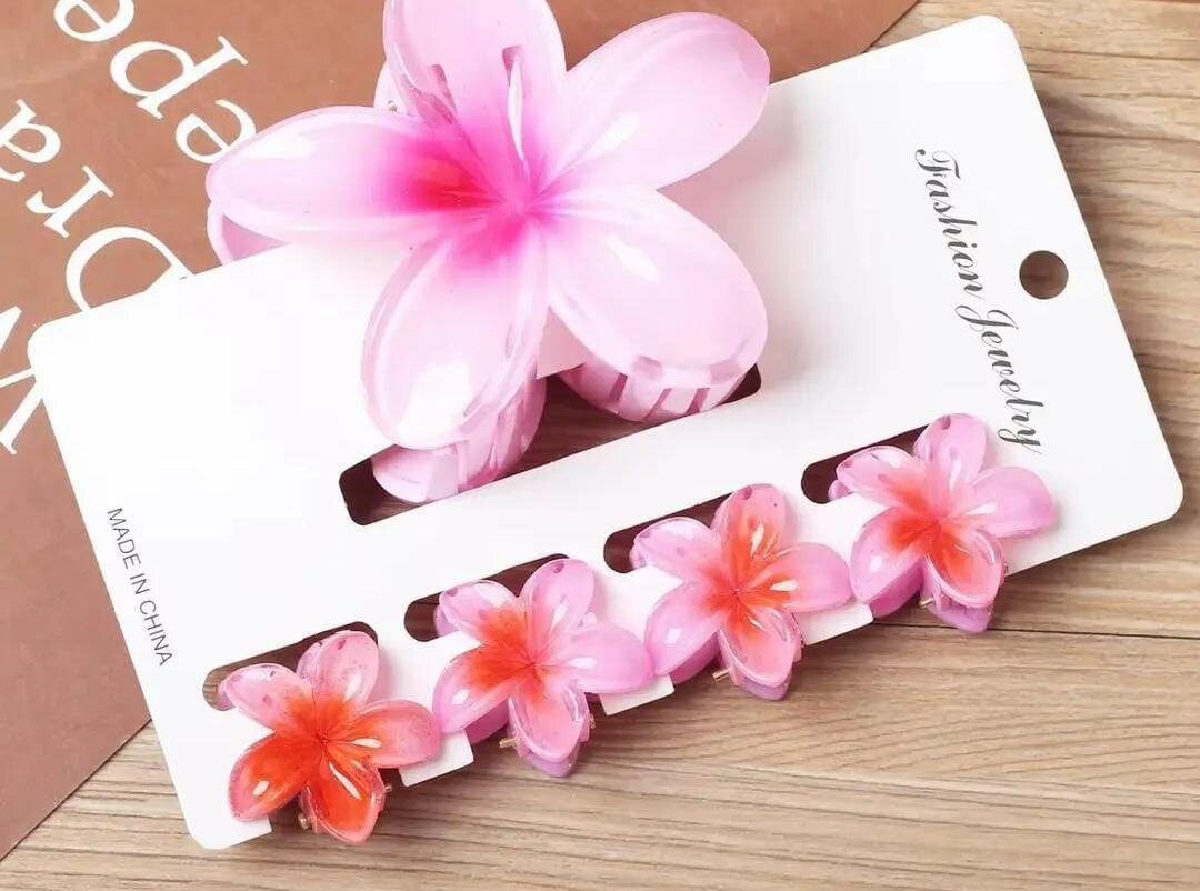 Pinces à cheveux fleurs colorées