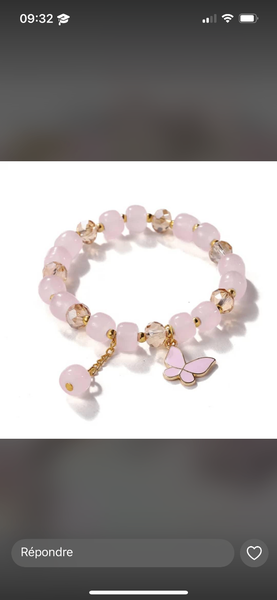 Bracelet perles papillon