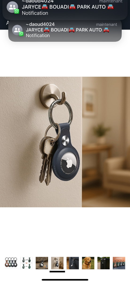 Porte-clés en cuir pour AirTag