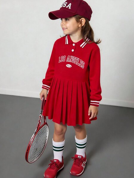 Robe de Tennis Fille Rouge