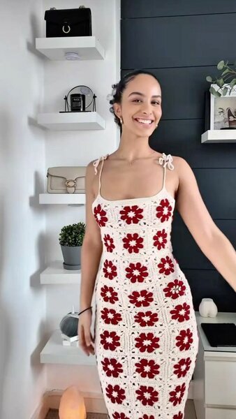 Robe en crochet bohème été
