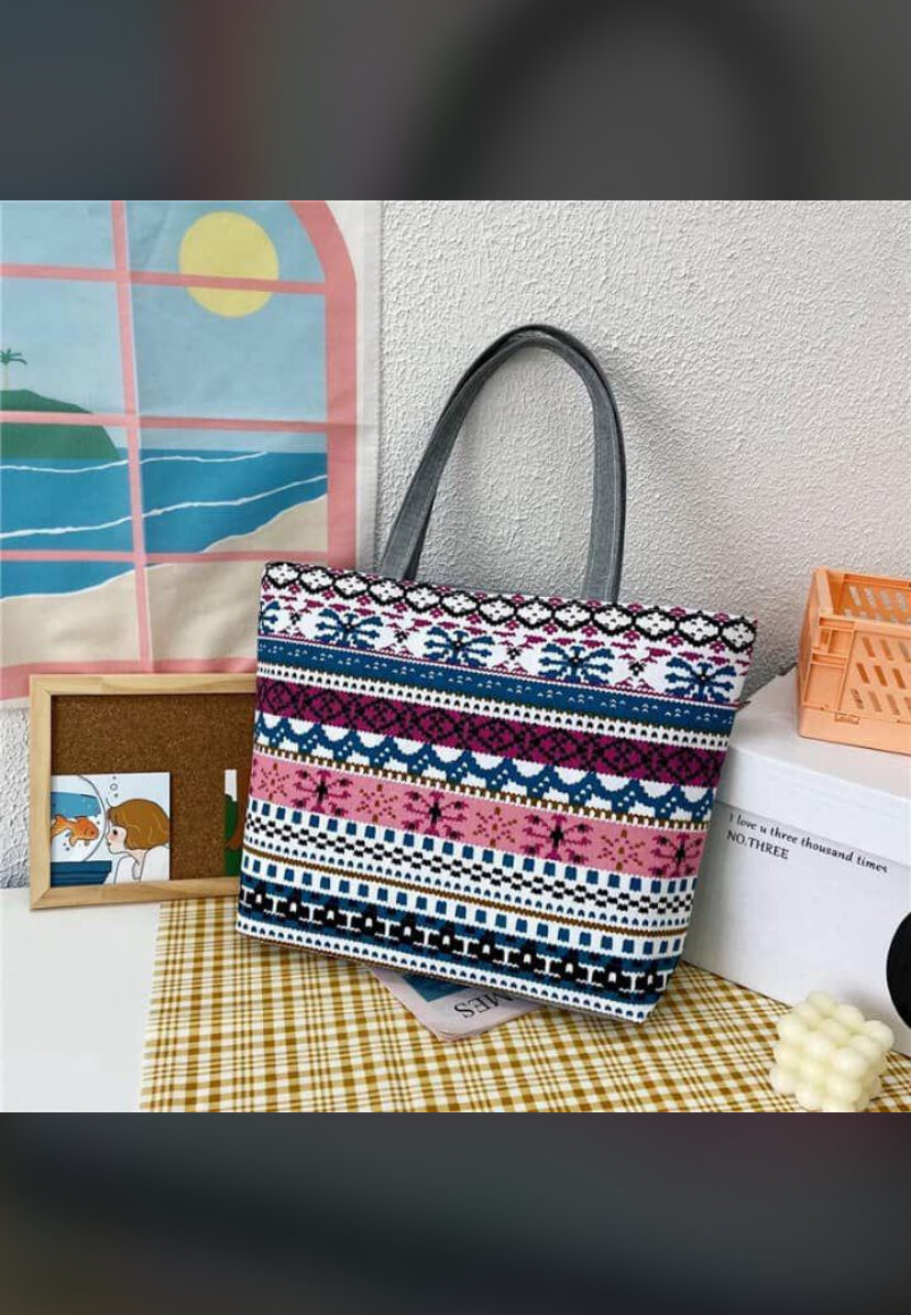 Tote bag motifs colorés - mode pratique