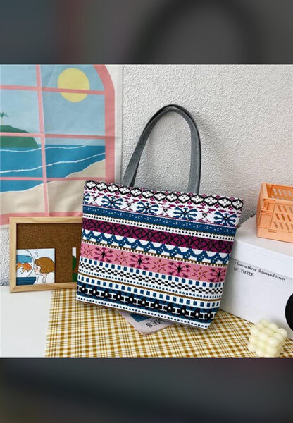 Tote bag motifs colorés - mode pratique