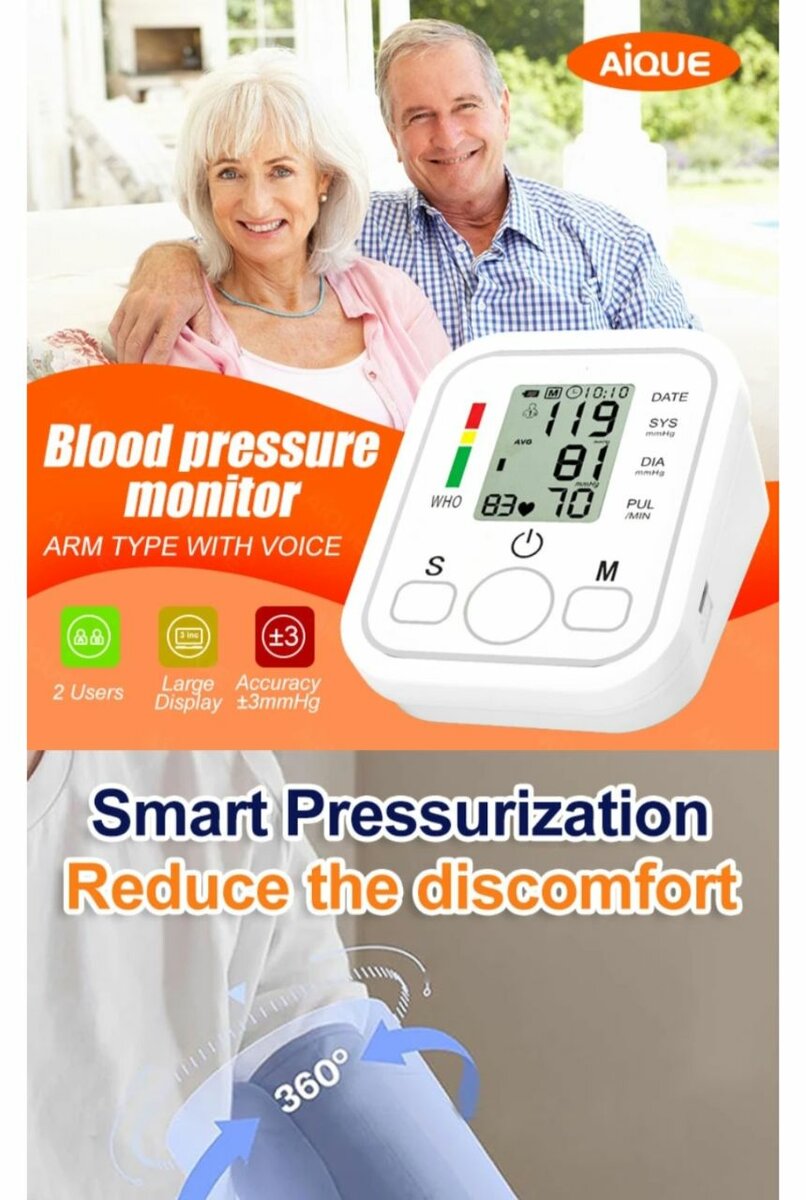 Double power (electric & battery) BP monitor with Eng voice