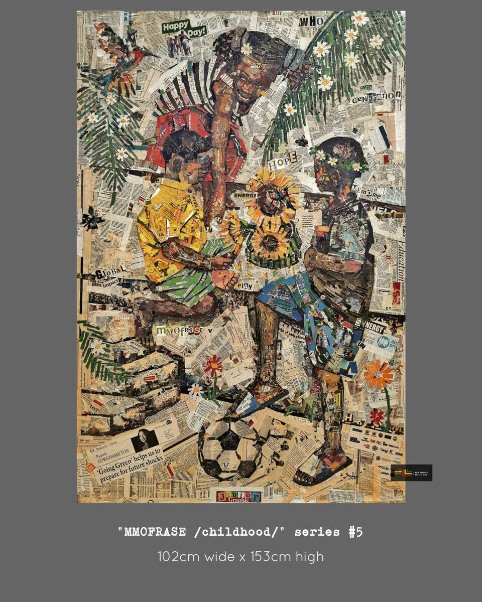 Authentic Hand-Made Newsprint Artwork on canvas