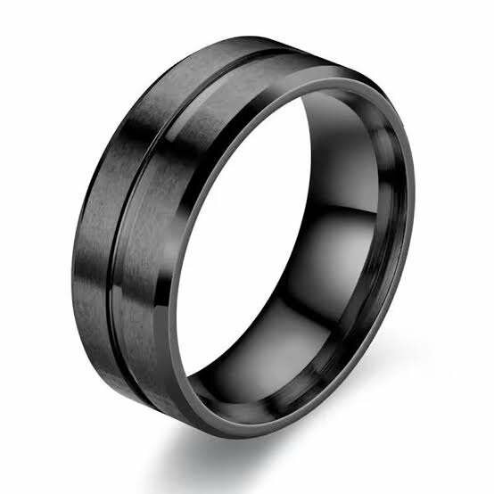 8mm black titanium wedding ring for men