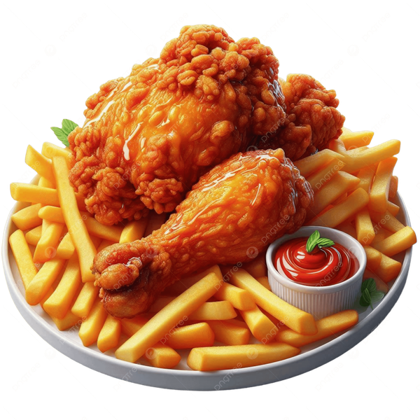 Poulet rôti avec frites