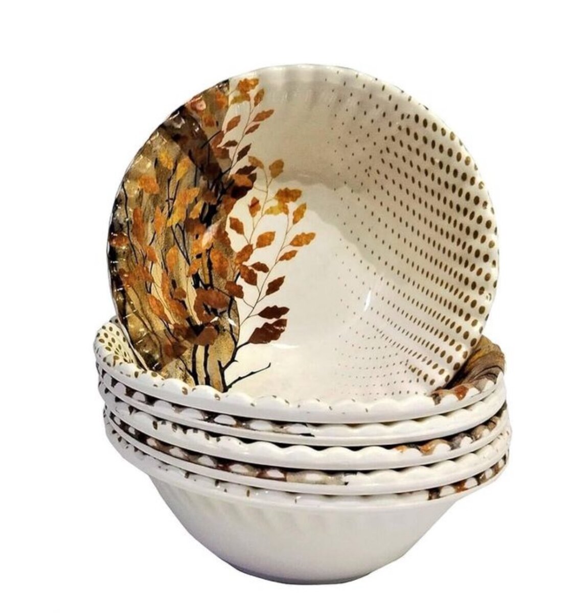 6 Pieces Hard Plastic Food Bowls - Multicolor