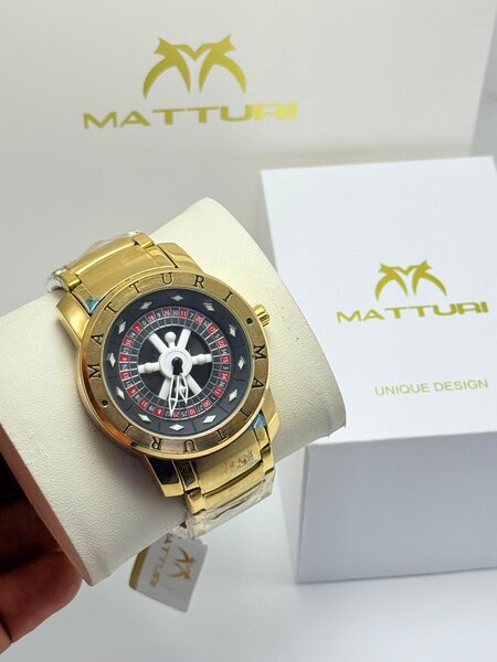 Montre Roulette Casino Homme Luxe en Or MATTURI