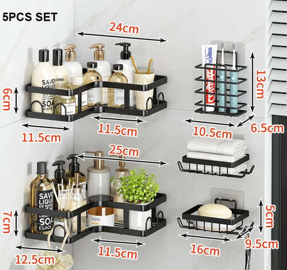 Étagères d'angle de salle de bain