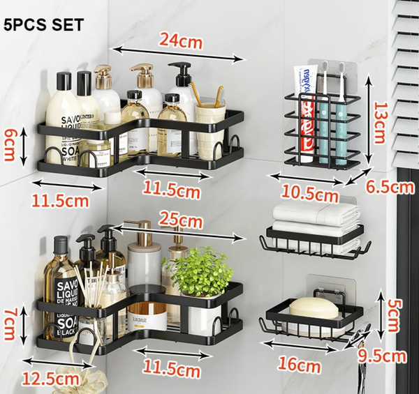 Étagères d'angle de salle de bain