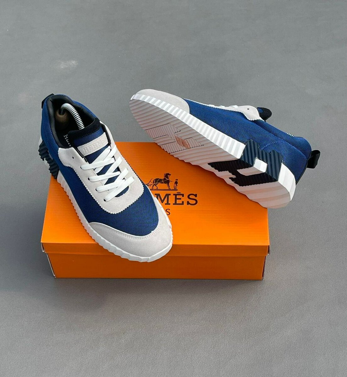 Sneakers tendance bleu-blanc