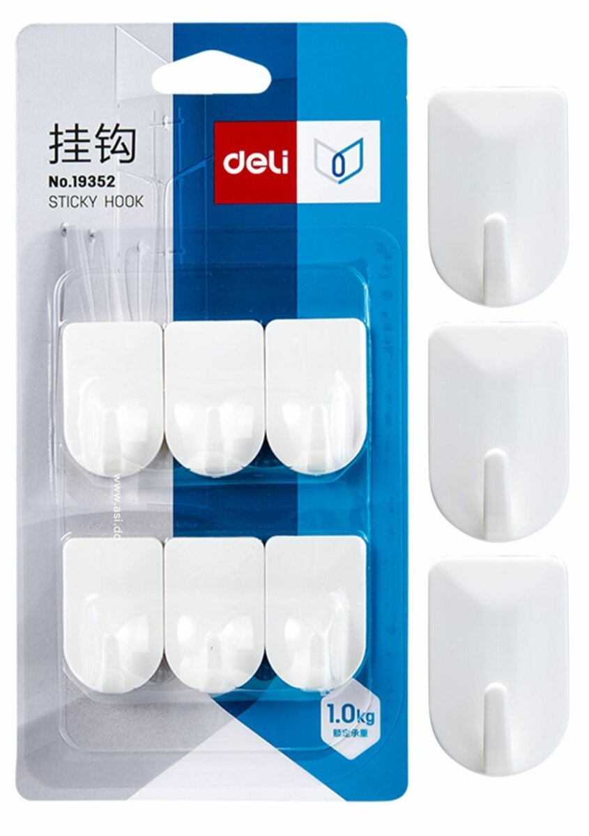 6 Crochets Muraux Adhésifs