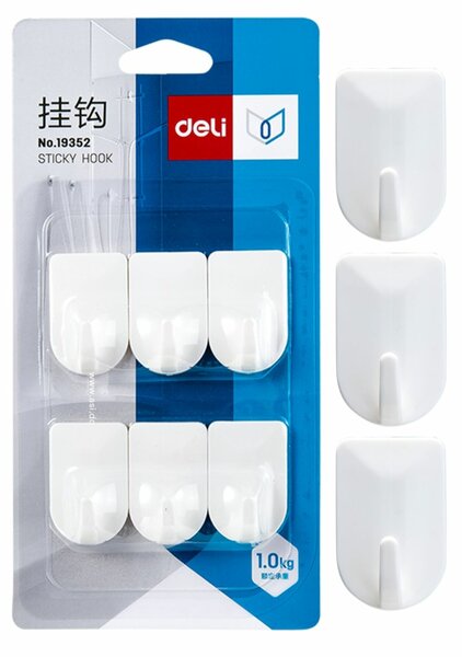 6 Crochets Muraux Adhésifs