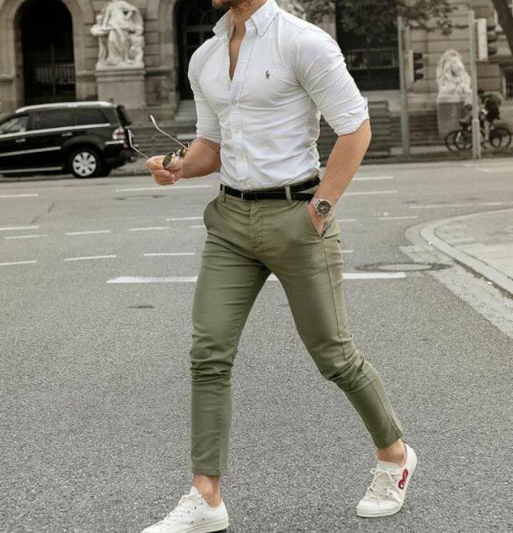 Navy green khakis pant