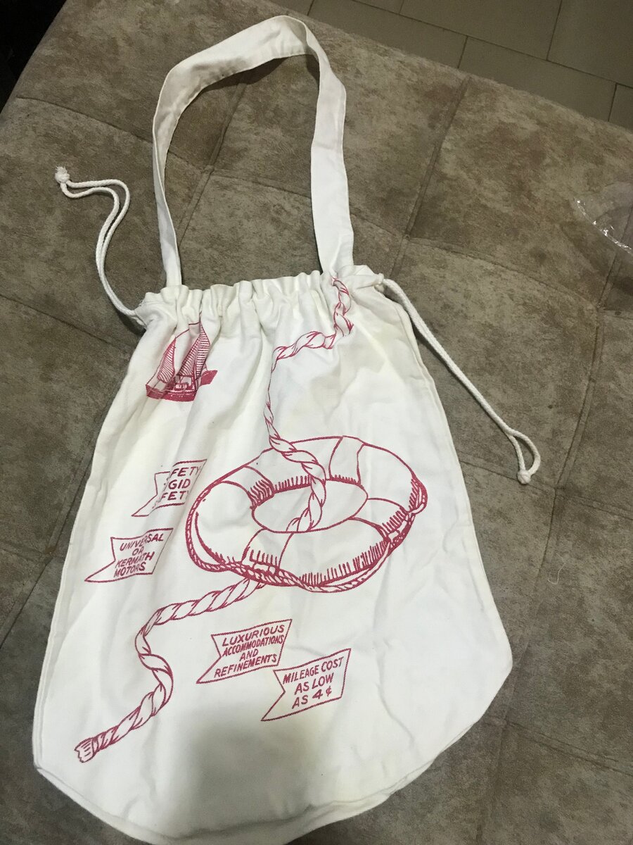 Nautical Canvas Drawstring Bag