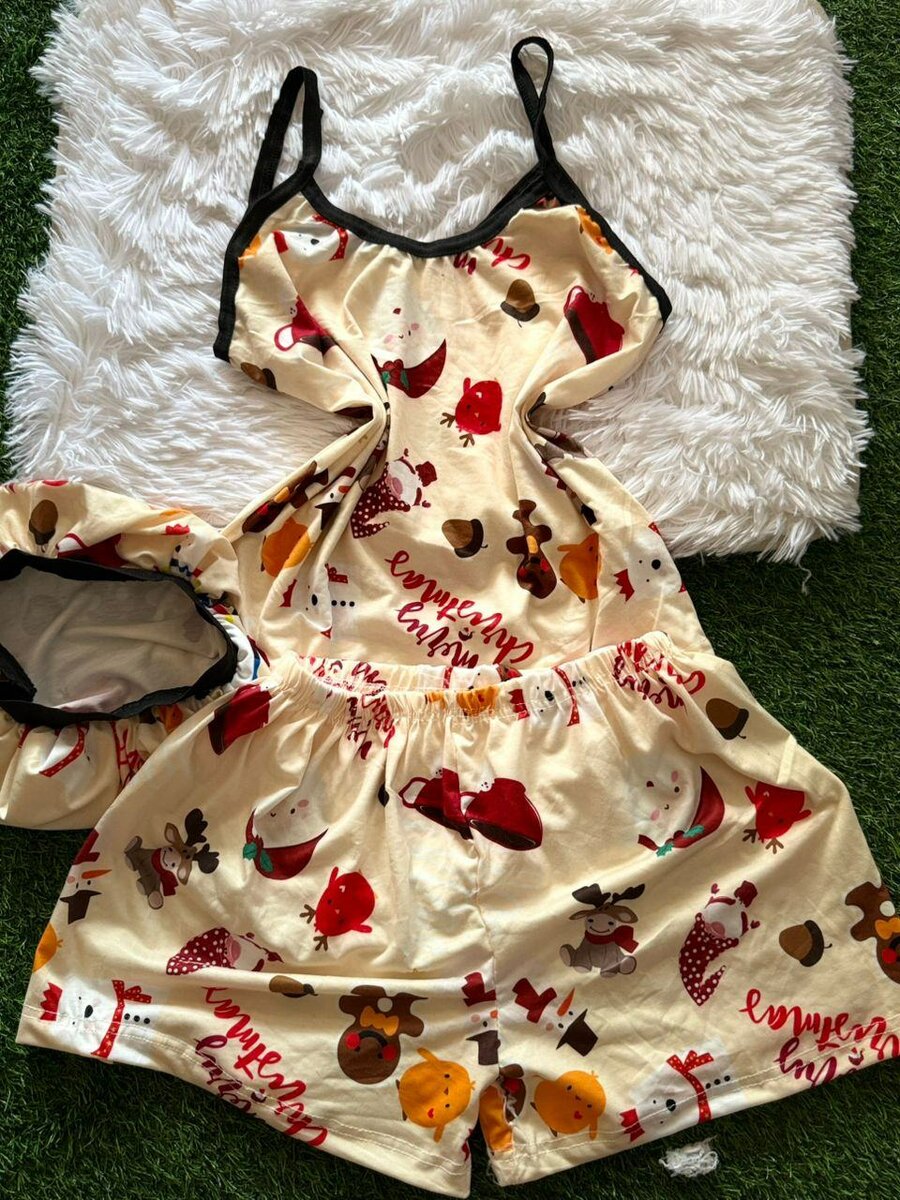 3 in one nightwear with bonnet