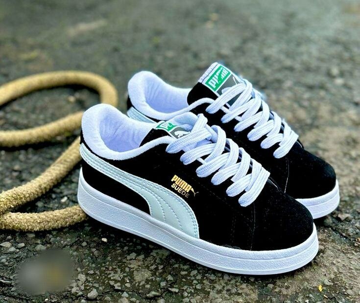 Baskets Puma Suede blanc noir