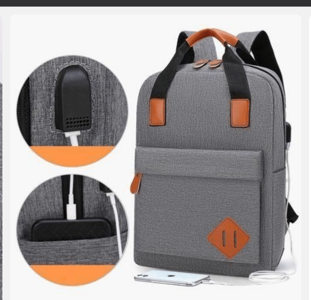 Sac à dos avec port USB et pochette