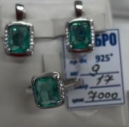 Роскошный комплект из чистого серебра 925 пробы•