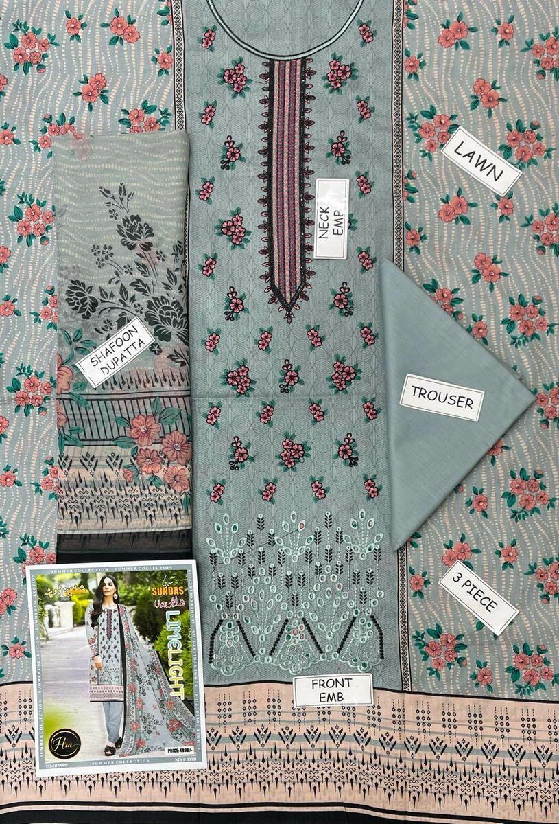 Printed lawn suit